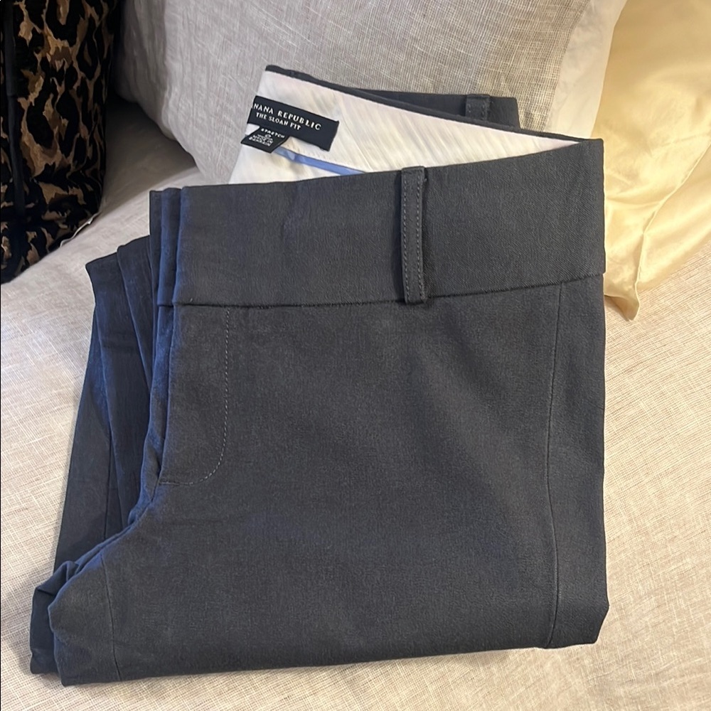 Grey Straight-Leg Trousers